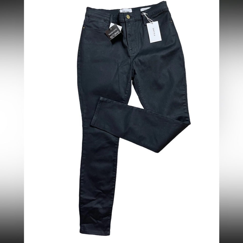 Frame Womens High Rise Ankle Black Denim Skinny Jeans Size 29 Inseam 27”